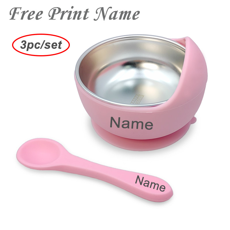 Silicone Suction Bowl - 3 pçs conjunto tigela de alimentação