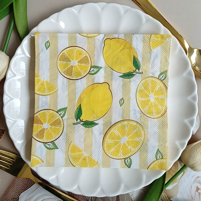 Baby Food Bag - 20 pçs/saco verão limão tema guardanapos