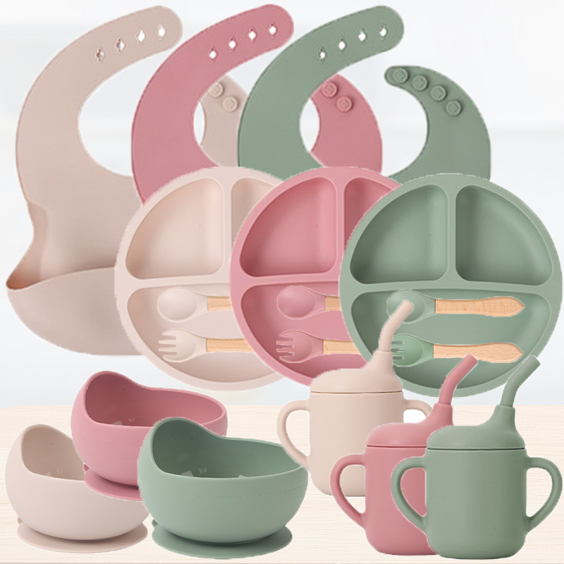 Silicone Suction Bowl - Conjunto de utensílios de mesa de