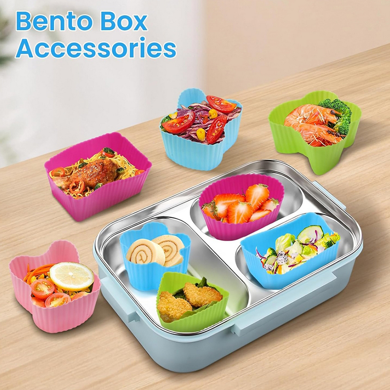 Baby Food Container - Divisórias de silicone para lancheira infantil,