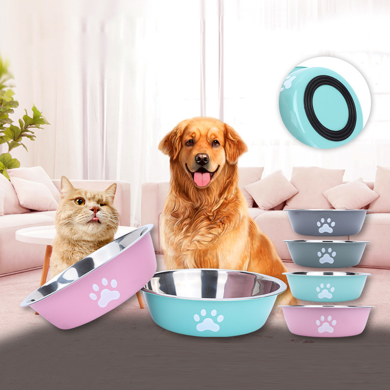 Baby Food Cat - Novo aço inoxidável cão bacia pata