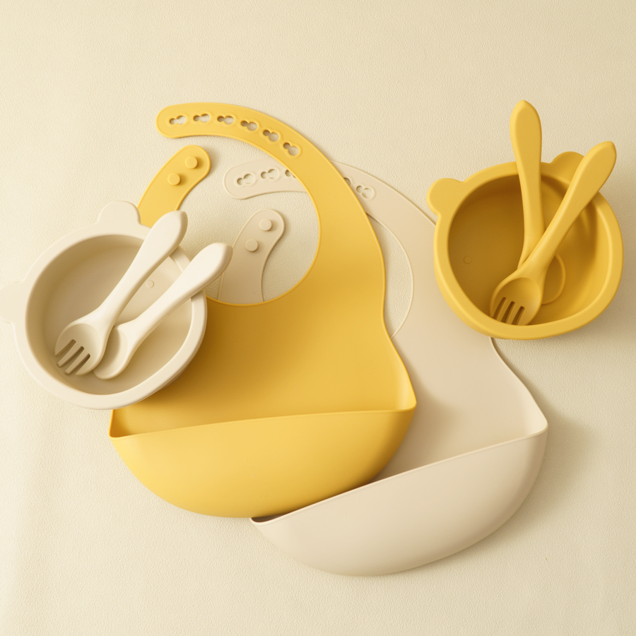 Silicone Suction Bowl - Louça de silicone infantil, conjunto de