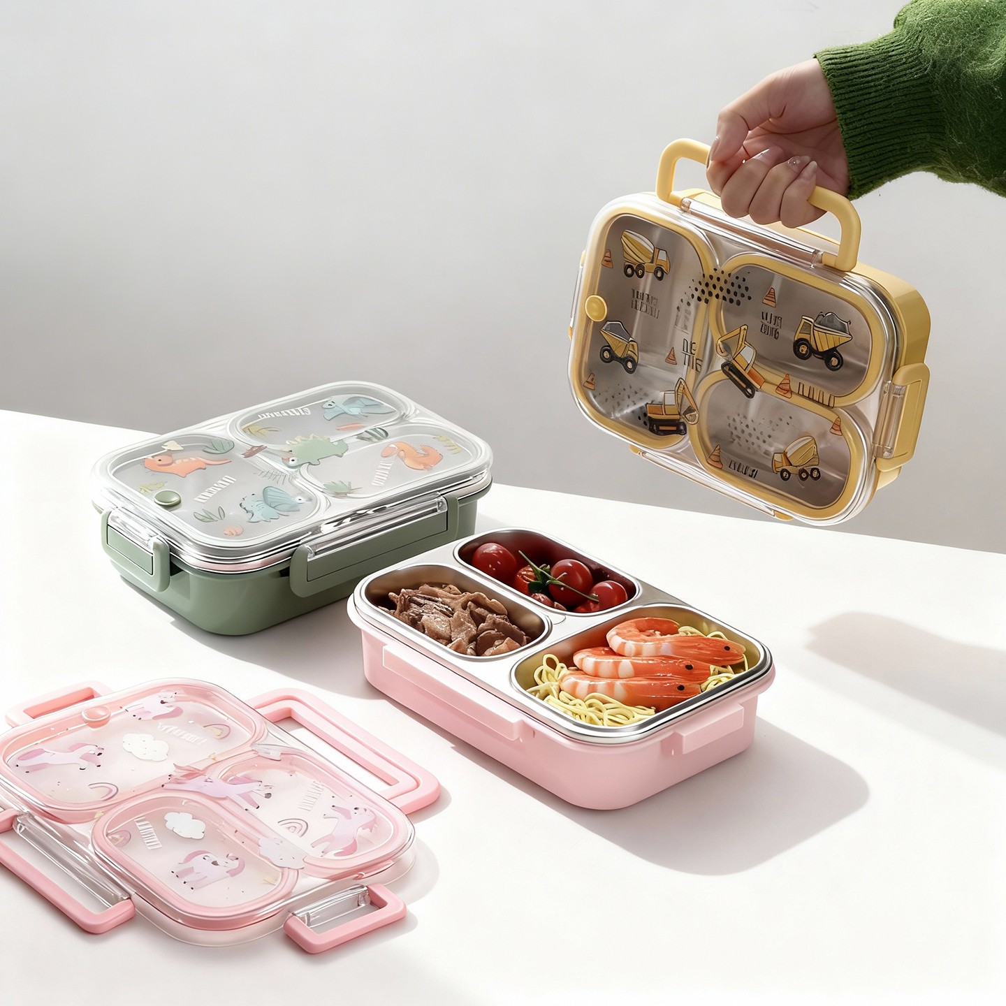 Baby Food Container - Lancheira Infantil Grande Capacidade com Desenho