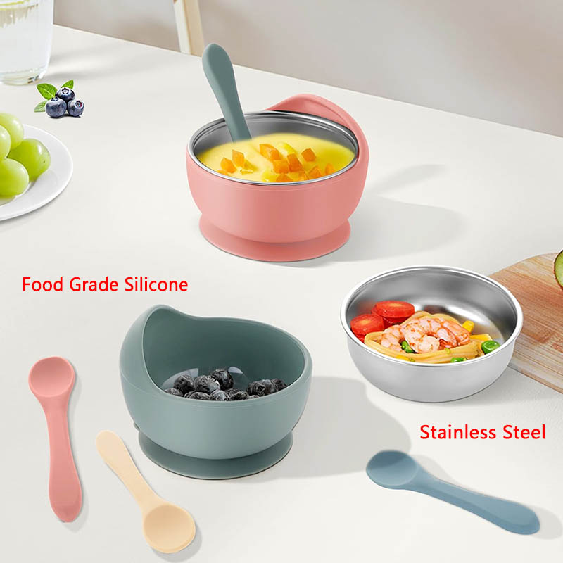 3 pçs conjunto tigela de alime - Silicone Suction Bowl avaliação e preço