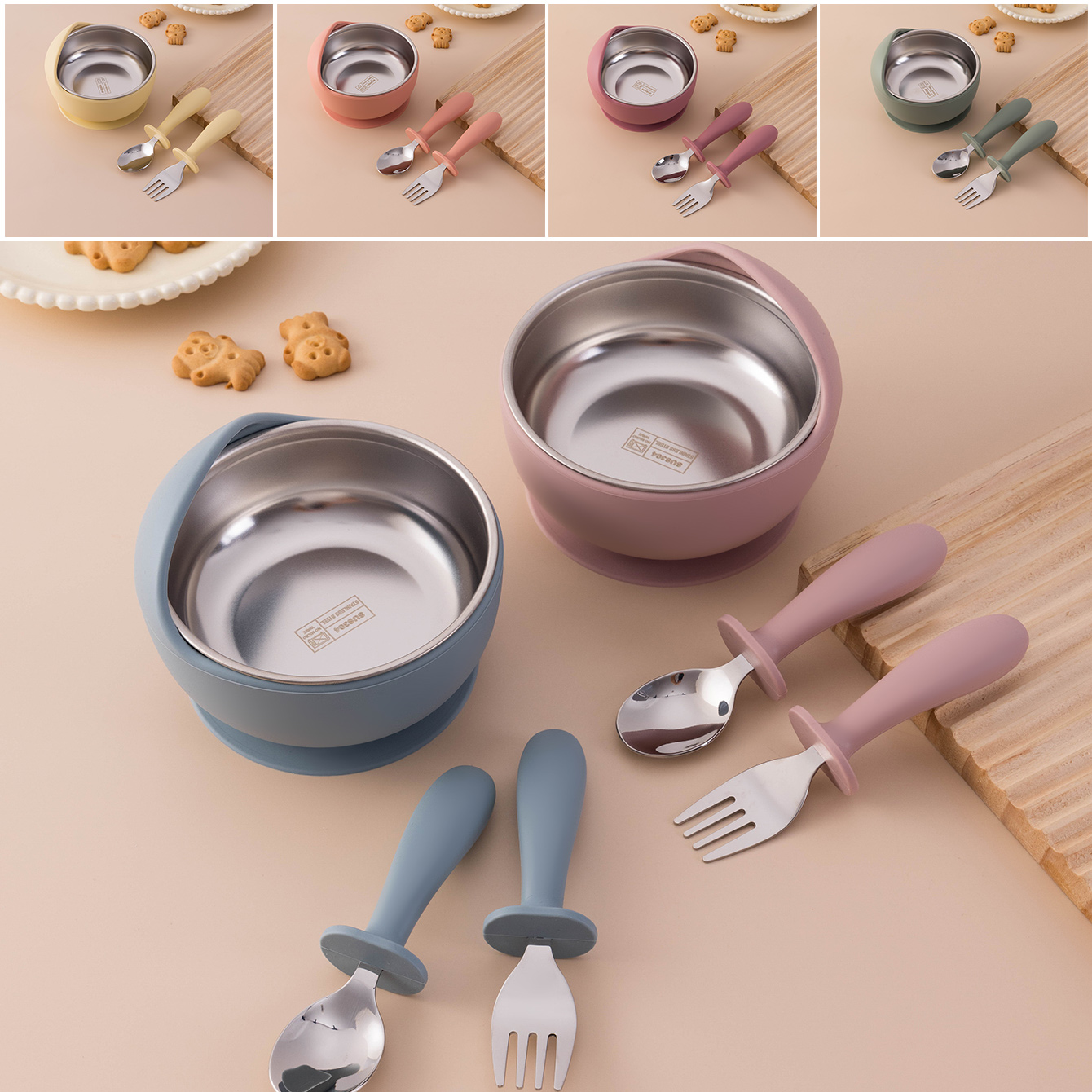 Cor crianças 3 pçs de aço inox - Silicone Suction Bowl avaliação e preço